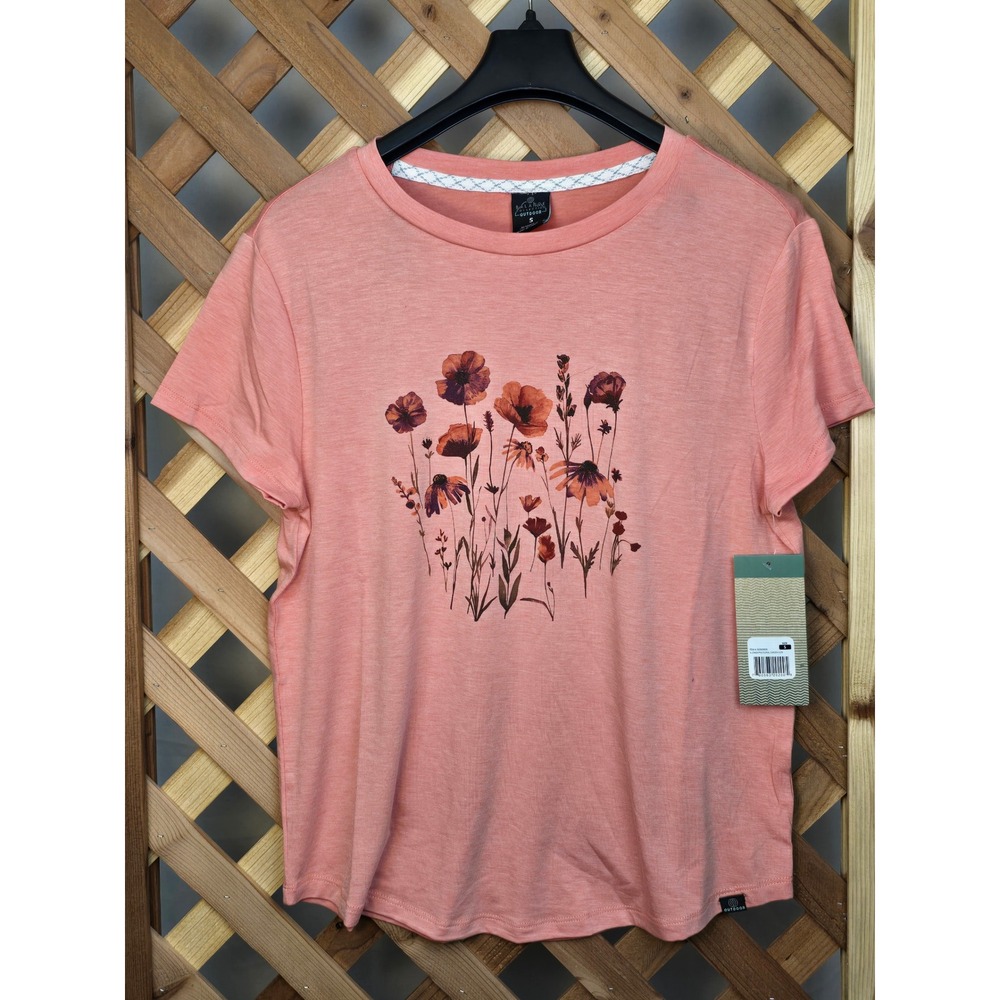 Balance Collection Outdoor T-Shirt Womens Small Pink Floral Garden - New